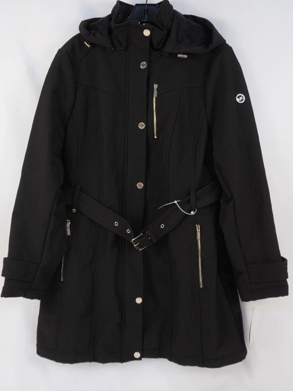 Michael Kors Belted Hooded Softshell Coat School Work Office Winter Fall Spring